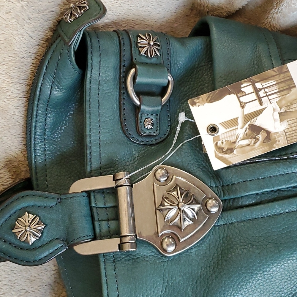 BRUCE MAKOWSKY NWT pine forest green soft leather bag - Picture 2 of 10